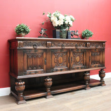 Load image into Gallery viewer, x SOLD Antique Flemish Oak Sideboard, Felt Lined Hall Cupboard, Dining Room Sideboard B11462
