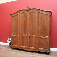 Load image into Gallery viewer, x SOLD Antique French Armoire or Wardrobe, Four-Door Linen Cabinet Storage Cupboard. B11553
