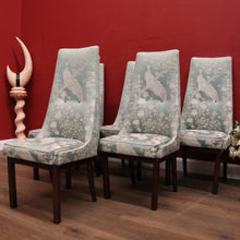 Load image into Gallery viewer, x SOLD Set of Six Vintage Dinning Chairs or Kitchen Chairs, High Back, Cushion Seat Comfort, Peacock Design. B11989

