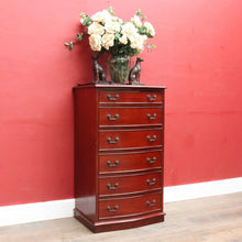 Load image into Gallery viewer, Vintage Johnson’s Australian Cedar Six Drawer Tallboy Chest of Drawers. B13139
