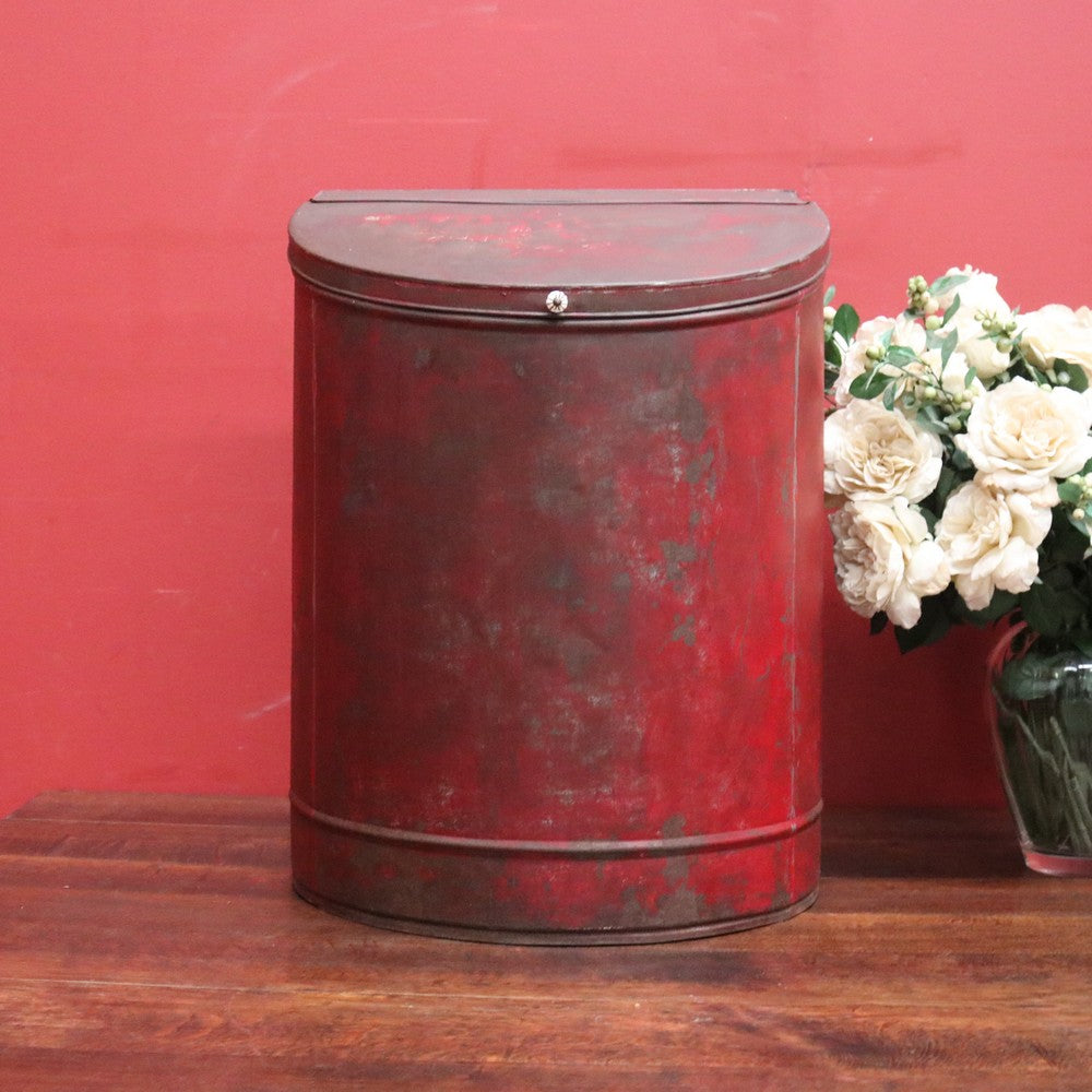 x SOLD Antique Lift-lid Coal Bucket, repurposed for Firewood, Laundry, Pet Food, Toys. B11839