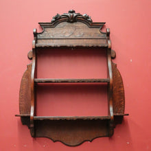 Load image into Gallery viewer, x SOLD Antique French Oak Wall Hanging Bookcase Trinket Display Shelf with Carved Roses. B11947
