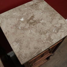 Load image into Gallery viewer, x SOLD Antique French Bedside Cabinets or Lamp Tables. Marble Tops, Tier to Base. B12051
