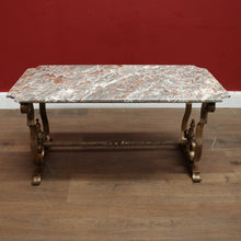 Load image into Gallery viewer, Antique French Marble Top, Gilt Cast Iron Base Coffee Table, Side or Lamp Table. B12054
