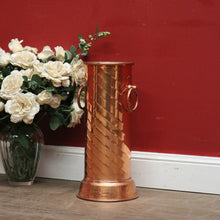 Load image into Gallery viewer, x SOLD Vintage copper Walking Stick or Umbrella Holder with Ring Handles. B11547
