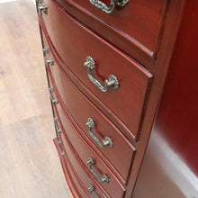 Load image into Gallery viewer, Vintage Johnson’s Australian Cedar Six Drawer Tallboy Chest of Drawers. B13139
