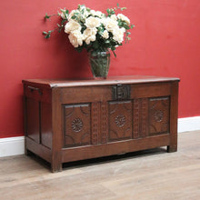 Load image into Gallery viewer, Antique Oak French Coffer or Blanket Box, End-of-Bed Trunk or Chest or Storage Box. B11316
