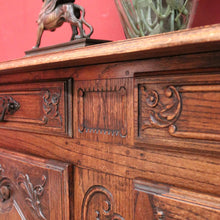 Load image into Gallery viewer, x SOLD Antique French Oak Two Drawer Two Door Narrow Hall Cabinet or Sideboard B11814
