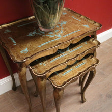 Load image into Gallery viewer, x SOLD Nest of Tables, 3 Italian Florentine Side Tables, Lamp Tables, Stackable Tables, or Nesting Table. B11520
