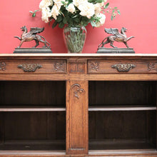 Load image into Gallery viewer, x SOLD Antique French Oak Two Drawer Two Door Narrow Hall Cabinet or Sideboard B11814
