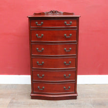 Load image into Gallery viewer, Vintage Johnson’s Australian Cedar Six Drawer Tallboy Chest of Drawers. B13139
