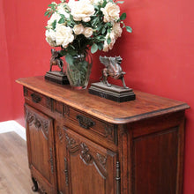 Load image into Gallery viewer, x SOLD Antique French Oak Two Drawer Two Door Narrow Hall Cabinet or Sideboard B11814
