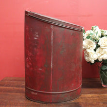 Load image into Gallery viewer, Antique Lift-lid Coal Bucket, repurposed for Firewood, Laundry, Pet Food, Toys. B11839
