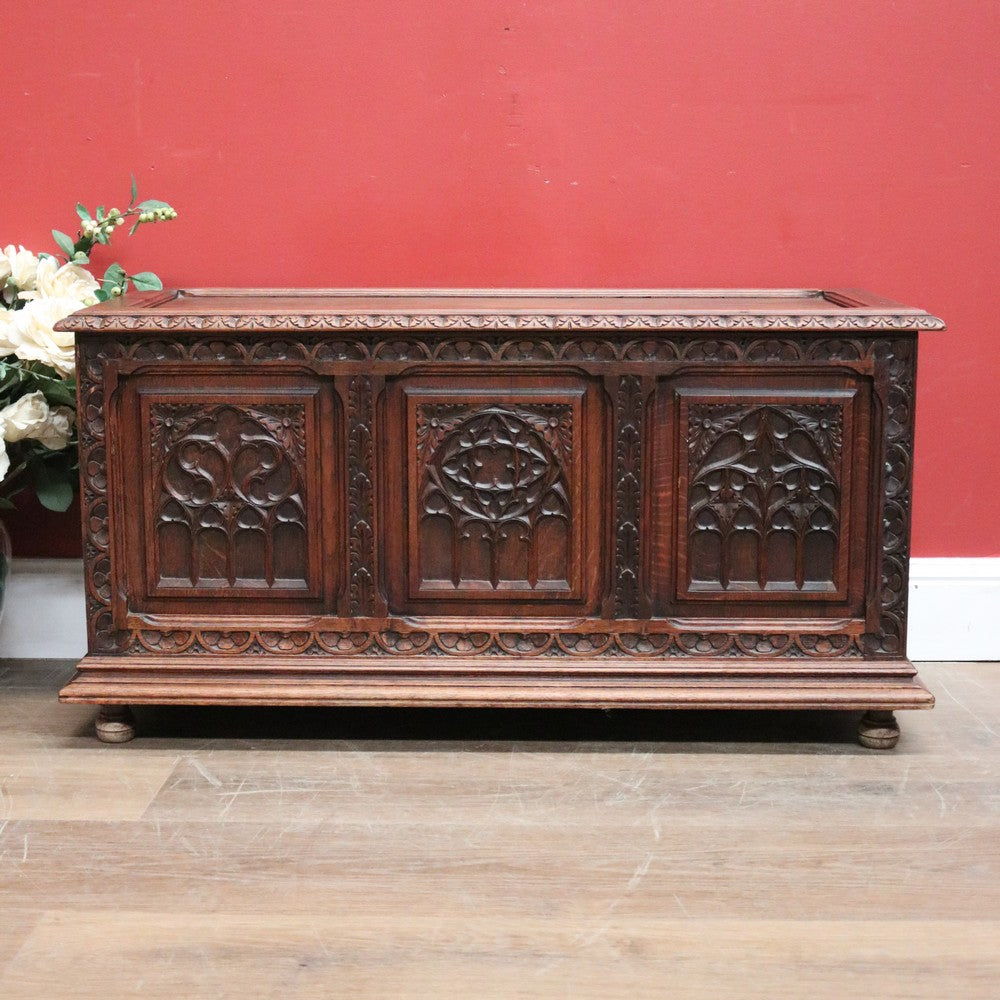 x SOLD Antique French Blanket Box, Lift Lid Toy Chest or Hall Trunk, Bedroom Coffer. B11570