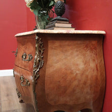 Load image into Gallery viewer, x SOLD Antique French Chest of Drawers, Walnut and Marble, Brass Handle 2-drawer Hall Cabinet Chest. B11699

