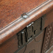 Load image into Gallery viewer, Antique Oak French Coffer or Blanket Box, End-of-Bed Trunk or Chest or Storage Box. B11316
