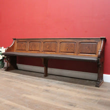 Load image into Gallery viewer, x SOLD Antique French Church Pew, Antique Oak Church or Gothic Hall Seat, Verandah Chair B11540
