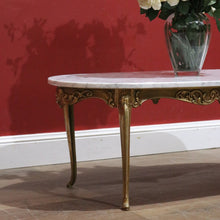 Load image into Gallery viewer, x SOLD Italian Brass and Marble Oval Shaped Coffee Table or Lamp Side Table B11372
