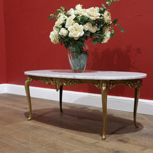 Load image into Gallery viewer, x SOLD Italian Brass and Marble Oval Shaped Coffee Table or Lamp Side Table B11372
