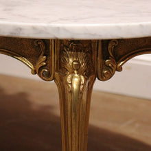 Load image into Gallery viewer, x SOLD Italian Brass and Marble Oval Shaped Coffee Table or Lamp Side Table B11372
