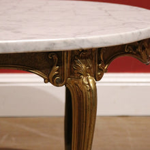 Load image into Gallery viewer, x SOLD Italian Brass and Marble Oval Shaped Coffee Table or Lamp Side Table B11372
