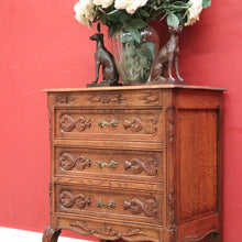 Load image into Gallery viewer, x SOLD Antique Hall Cabinet or Foyer Cabinet, or 3 Drawer Chest of Drawers. French Oak. B11575
