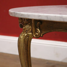 Load image into Gallery viewer, x SOLD Italian Brass and Marble Oval Shaped Coffee Table or Lamp Side Table B11372
