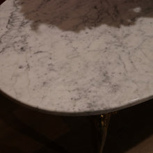Load image into Gallery viewer, x SOLD Italian Brass and Marble Oval Shaped Coffee Table or Lamp Side Table B11372
