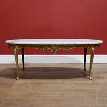 Load image into Gallery viewer, x SOLD Italian Brass and Marble Oval Shaped Coffee Table or Lamp Side Table B11372
