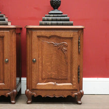 Load image into Gallery viewer, x SOLD Pair of 1930-1940 French Oak Lamp Tables or Bedside Tables Cabinets or Cupboards B11559
