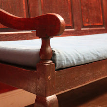 Load image into Gallery viewer, Antique Georgian Hall Settle, English Oak Verandah Chair, Hall Chair, Cushion. B11912
