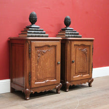 Load image into Gallery viewer, x SOLD Pair of 1930-1940 French Oak Lamp Tables or Bedside Tables Cabinets or Cupboards B11559
