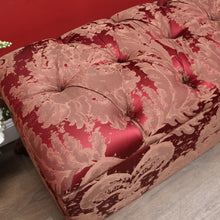 Load image into Gallery viewer, EOFY 30% - Vintage French Mahogany and Fabric Button Seat Blanket Box of End-of-bed Seat. B11908
