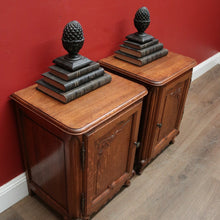 Load image into Gallery viewer, x SOLD Pair of 1930-1940 French Oak Lamp Tables or Bedside Tables Cabinets or Cupboards B11559
