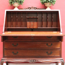 Load image into Gallery viewer, Vintage Australian Cedar Writing Bureau with Drawers and Cabriole Legs. B13137
