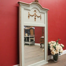 Load image into Gallery viewer, Antique French Mirror, An Antique French Grey Oak Bevelled Edge Wall Mirror with Gilt Trim. B11998
