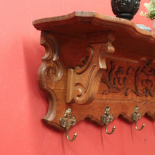 Load image into Gallery viewer, x SOLD Vintage French Oak and Brass Coat Rack, Scarf, Hat and Umbrella Holder. B11885
