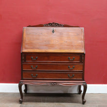 Load image into Gallery viewer, Vintage Australian Cedar Writing Bureau with Drawers and Cabriole Legs. B13137
