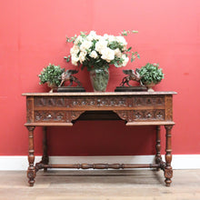 Load image into Gallery viewer, x SOLD Antique French Desk, Five Drawer Office Desk with 2 Keys French Oak, Stretcher Base. B11382
