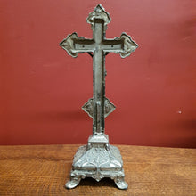 Load image into Gallery viewer, x SOLD Antique Silver Plate Crucifix, Cross, Jesus on the Cross, Home Worship or Devotion. B11591
