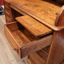 Load image into Gallery viewer, x SOLD Antique Cutler Desk, Twin Pedestal Cutler, NY, Buffalo Roll Top Office Desk with Key. B11931
