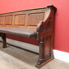 Load image into Gallery viewer, x SOLD Antique French Church Pew, Antique Oak Church or Gothic Hall Seat, Verandah Chair B11540
