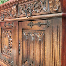 Load image into Gallery viewer, x SOLD Antique Flemish Oak Sideboard, Felt Lined Hall Cupboard, Dining Room Sideboard B11462
