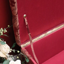 Load image into Gallery viewer, EOFY 30% - Vintage French Mahogany and Fabric Button Seat Blanket Box of End-of-bed Seat. B11908
