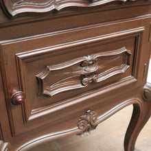 Load image into Gallery viewer, Pair of Antique Oak and Black Marble French Bedside Cabinets or Side, Lamp Tables. B11965
