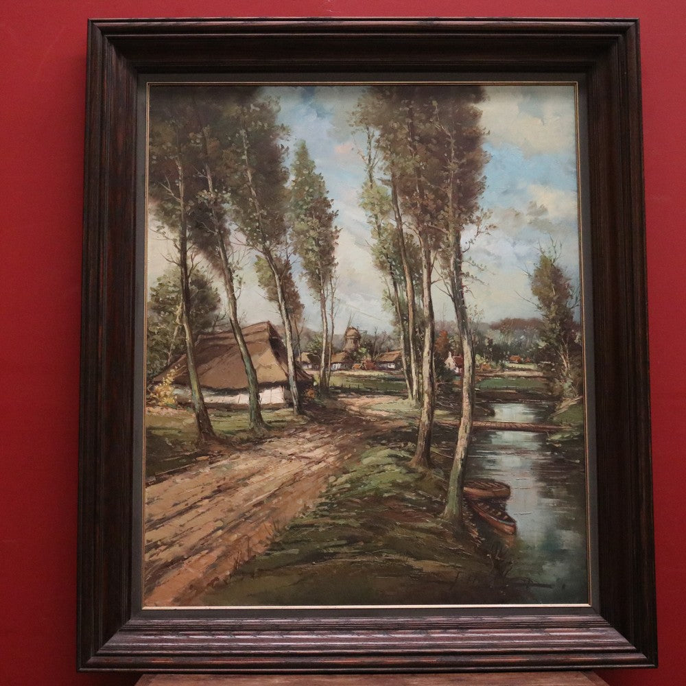 Large and well painted Dutch Country Scene Oil on Canvas, Signed to the Bottom Right. B11428
