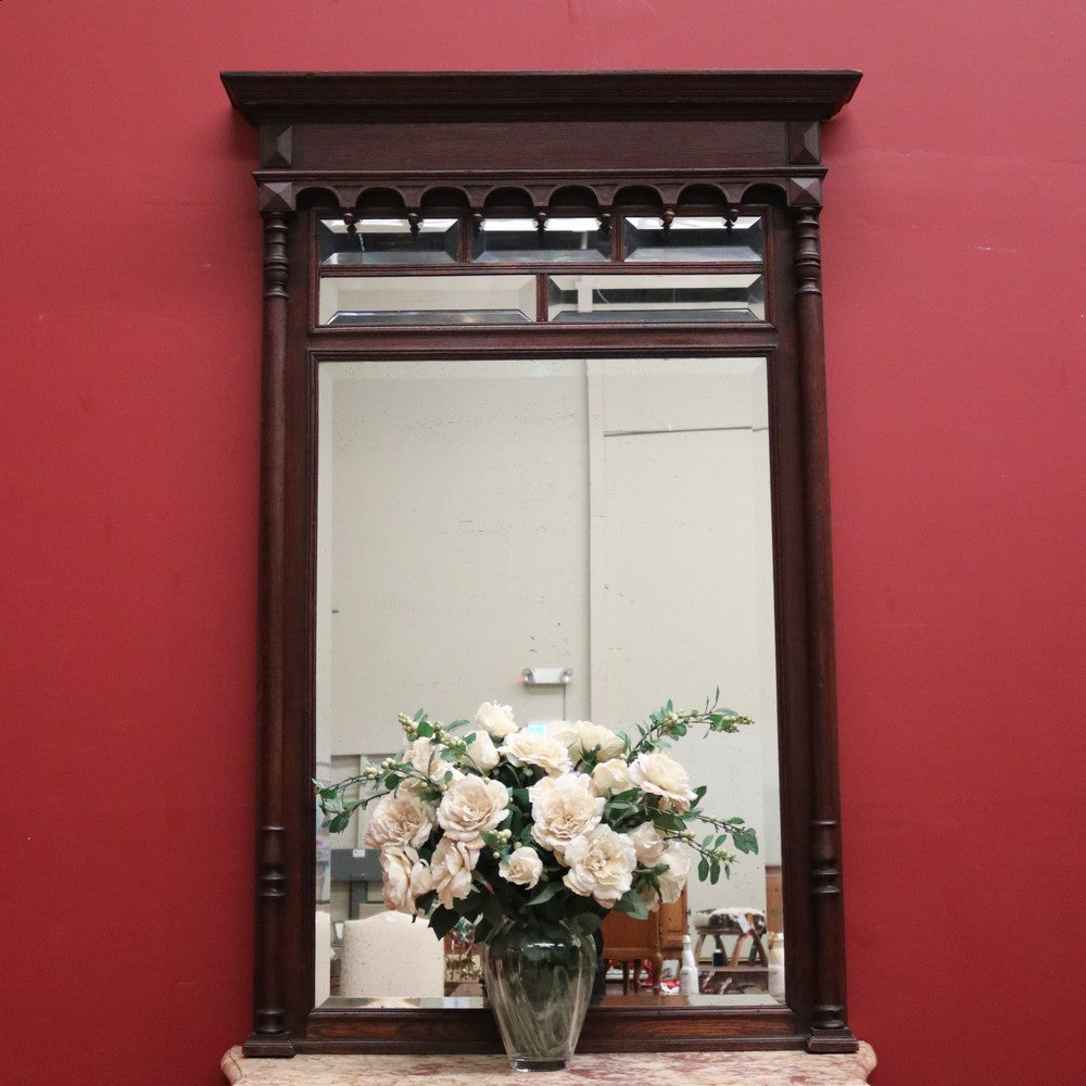 x SOLD Antique French Oak Bevelled Mirror, Hall Mirror, Dressing Mirror or Mantel Mirror. B11514