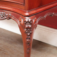 Load image into Gallery viewer, Vintage Australian Cedar Dressing Table with Ornate Bevelled Edge Mirror. B13136
