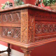 Load image into Gallery viewer, x SOLD Antique French Desk, Five Drawer Office Desk with 2 Keys French Oak, Stretcher Base. B11382

