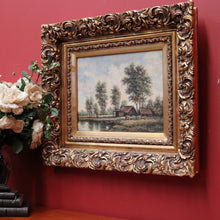 Load image into Gallery viewer, Antique Gilt Timber Frame Oil on Canvas, Oil Painting, Country Landscape Scene. B11701
